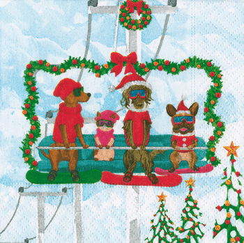 Caspari Alpine Pets Napkin Cocktail